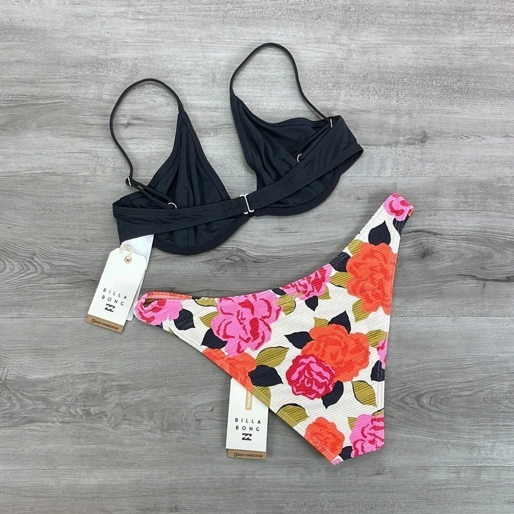 ☀️BILLABONG☀️ SOL SEARCHER REESE UNDERWIRE MAGIC GARDEN HIKE BIKINI SET